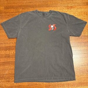 Sunburst Society Skull Smoking Cigarette Graphic T Shirt Gray XL Cotton Colors